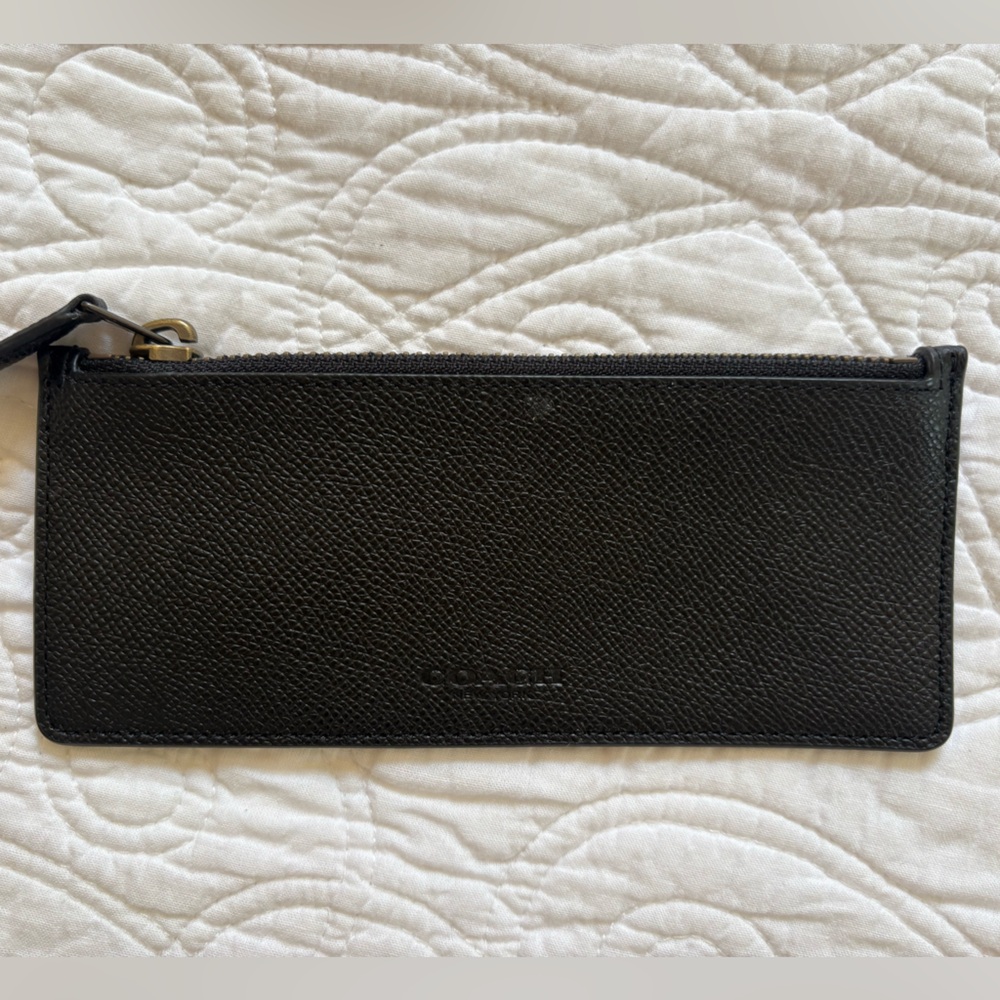 Coach Textured Black Leather Coin Purse